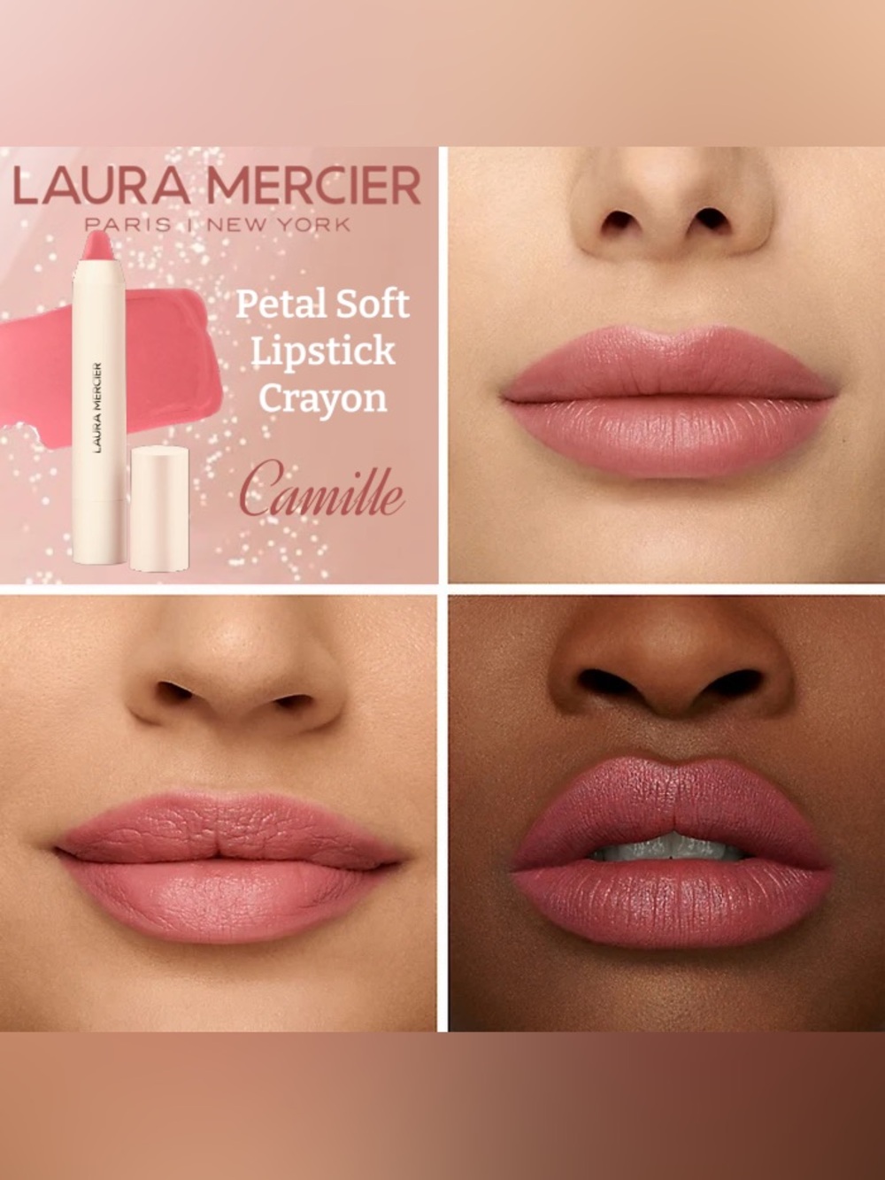 NEW Laura Mercier Petal Soft Lipstick Crayon - 322 Camille - BNIB